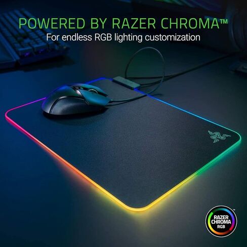 ريزر قاعدة ماوس العاب صلبة V2 RGB من فايرفلاي : اضاءة كروما قابلة للتخصيص - ادارة مدمجة للكابلات - تحكم وسرعة متوازنين - قاعدة مطاطية غير قابلة للانزلاق in Kuwait