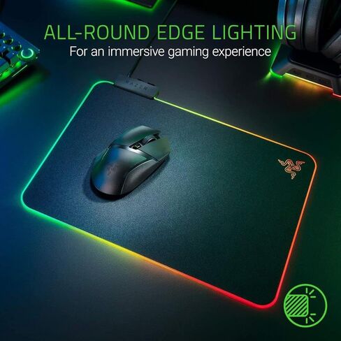 ريزر قاعدة ماوس العاب صلبة V2 RGB من فايرفلاي : اضاءة كروما قابلة للتخصيص - ادارة مدمجة للكابلات - تحكم وسرعة متوازنين - قاعدة مطاطية غير قابلة للانزلاق in Kuwait
