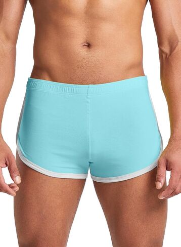 MIZOK Mens Cotton Booty Boxer Short Low Rise Split Side Workout Gym Lounge Shorts in Saudi Arabia