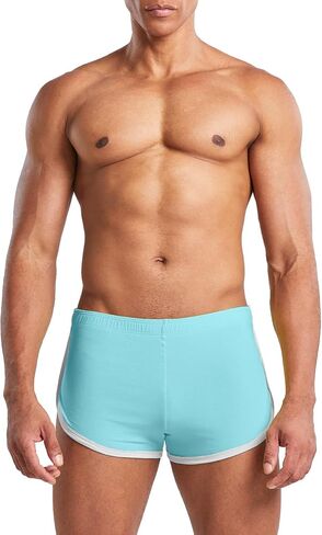 MIZOK Mens Cotton Booty Boxer Short Low Rise Split Side Workout Gym Lounge Shorts in Saudi Arabia