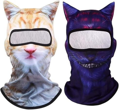 2PACK Cat Ski Mask 3D Cat Sheisty Balaclava with Ears Perfect for Skiing & Biking Music Festivals Parties in Saudi Arabia