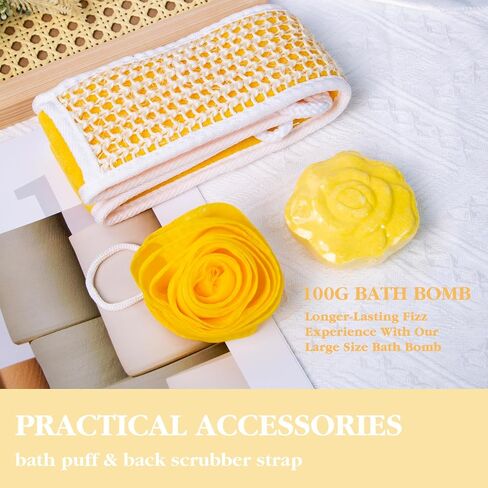 مجموعة هدايا الحمام، سلة هدايا سبا بحمض الليمون للنساء، تتضمن جل استحمام، حمام فقاعات، لوشن للجسم، تجعدات الحمام 8 قطع، فكرة هدية رائعة لعيد ميلادها in Kuwait