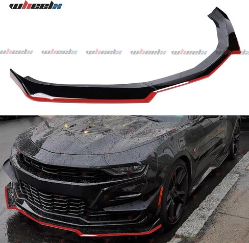 Front Lip Compatible with 2016-2024 Chevy Camaro LT LS RS SS, Red Line Air Dam Lower Chin Spoiler Splitter Fit for 16-24, Protection Body Kit (Matte Black) in Saudi Arabia