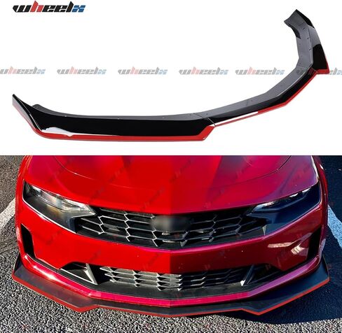 Front Lip Compatible with 2016-2024 Chevy Camaro LT LS RS SS, Red Line Air Dam Lower Chin Spoiler Splitter Fit for 16-24, Protection Body Kit (Matte Black) in Saudi Arabia