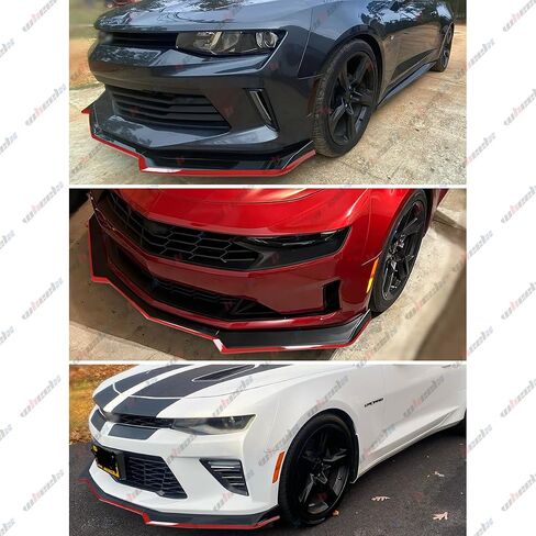 Front Lip Compatible with 2016-2024 Chevy Camaro LT LS RS SS, Red Line Air Dam Lower Chin Spoiler Splitter Fit for 16-24, Protection Body Kit (Matte Black) in Saudi Arabia