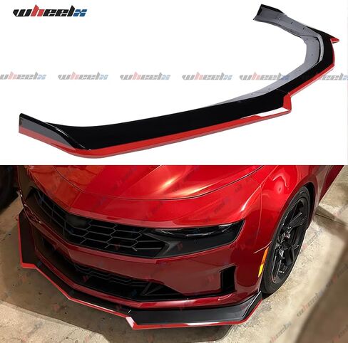 Front Lip Compatible with 2016-2024 Chevy Camaro LT LS RS SS, Red Line Air Dam Lower Chin Spoiler Splitter Fit for 16-24, Protection Body Kit (Matte Black) in Saudi Arabia