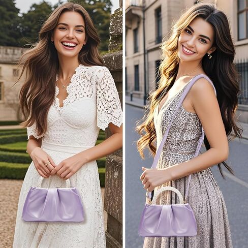YYW Women Evening Bags Pearl Clutch Purses Soft Leather Ruched Crossbody Handbags for Wedding Bridal Party in Saudi Arabia
