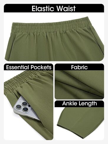 سراويل سراويل سراويل عالية الخصر سراويل زجرية خالية من القطن غير الرسمي حريم كابريس مع جيوب in Kuwait