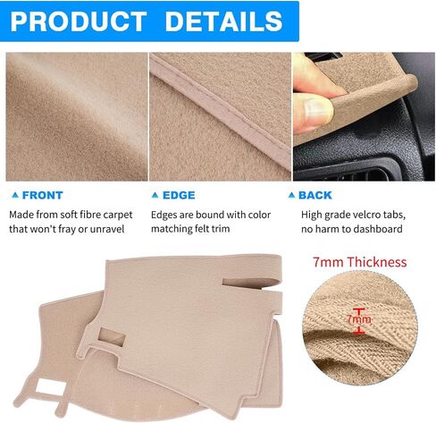 Dashboard Cover Dash Cover Mat Pad Carpet Custom Fit for Ford Fusion 2006 2007 2008 2009 (Black) in Kuwait