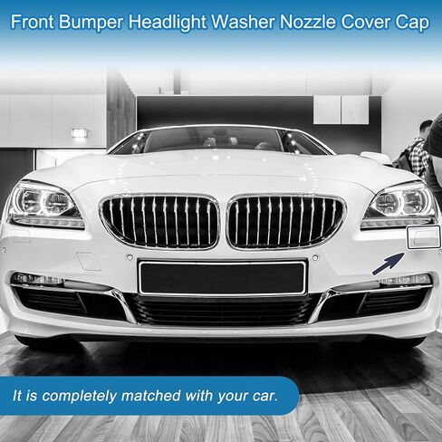 Front Left Side Bumper Headlight Washer Nozzle Cover Cap No.51117282911 Bumper Trim Nozzle Cover for BMW 640i 2012-2015 Silver Tone in Saudi Arabia