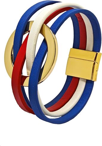 ZMANYIJEW Leather Wrap Bracelets for Women,Boho Cuff Bracelets Multi-Layer Crystal Beads Cuff Bracelet Multilayered Leopard Leather Braided Bangle Wrist Cuff Bangles in Saudi Arabia