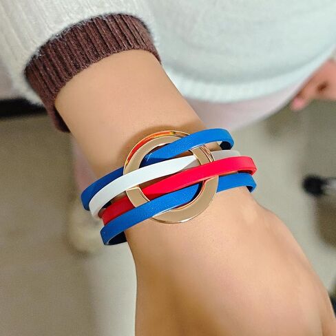 ZMANYIJEW Leather Wrap Bracelets for Women,Boho Cuff Bracelets Multi-Layer Crystal Beads Cuff Bracelet Multilayered Leopard Leather Braided Bangle Wrist Cuff Bangles in Saudi Arabia