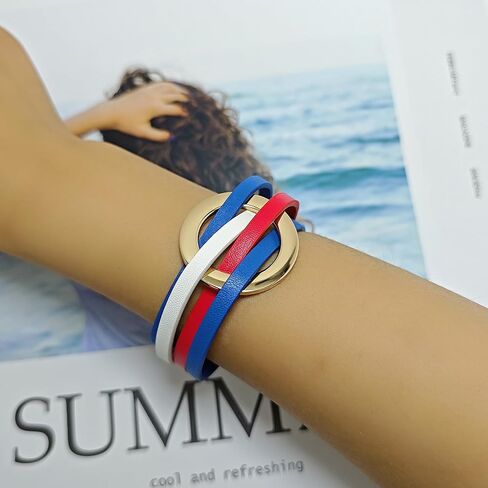 ZMANYIJEW Leather Wrap Bracelets for Women,Boho Cuff Bracelets Multi-Layer Crystal Beads Cuff Bracelet Multilayered Leopard Leather Braided Bangle Wrist Cuff Bangles in Saudi Arabia
