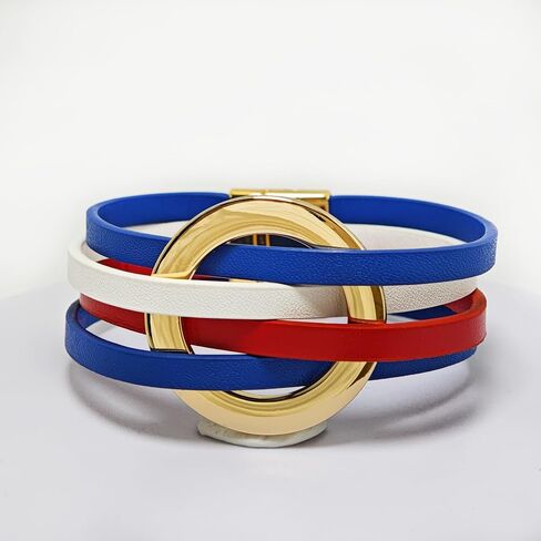 ZMANYIJEW Leather Wrap Bracelets for Women,Boho Cuff Bracelets Multi-Layer Crystal Beads Cuff Bracelet Multilayered Leopard Leather Braided Bangle Wrist Cuff Bangles in Saudi Arabia