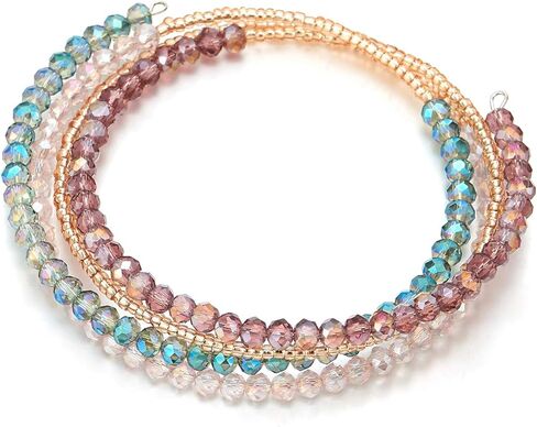 Coolsteelandbeyond متعدد الأسلاك قابلة للتكديس أساور الأسلاك المزينة بالخرز الذهبي مع بلورة زرقاء زرقاء زرقاء زرقاء زرقاء in Kuwait
