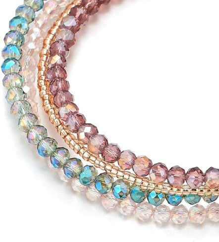 Coolsteelandbeyond متعدد الأسلاك قابلة للتكديس أساور الأسلاك المزينة بالخرز الذهبي مع بلورة زرقاء زرقاء زرقاء زرقاء زرقاء in Kuwait