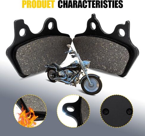 Front and Rear Brake Pads for Harley Davidson FLHRI FLHR Road King/Heritage Softail 2000-2007/ Electra Glide/Fat Boy/Dyna Wide Glide Low Rider/Night Train/Sportster XLH883 XL1200 in Saudi Arabia