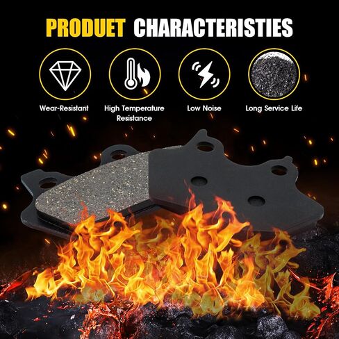Front and Rear Brake Pads for Harley Davidson FLHRI FLHR Road King/Heritage Softail 2000-2007/ Electra Glide/Fat Boy/Dyna Wide Glide Low Rider/Night Train/Sportster XLH883 XL1200 in Saudi Arabia