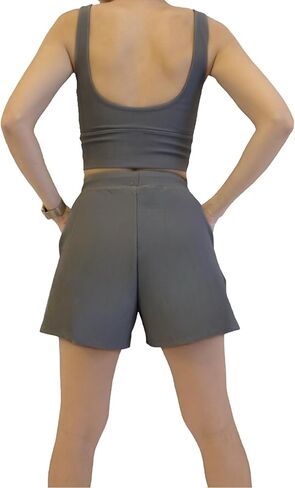 مجموعة شورتات رياضية مبطنة للرياضات-شورتات عالية الخلاص مع جيوب ، ممتدة وأنيقة لليوغا ، التمرين والملابس غير الرسمية in Kuwait