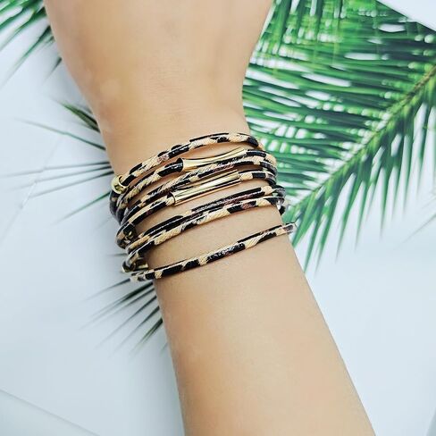 أساور Zmanyijew الجلود الملتفة للنساء ، أساور بوهو الكفة متعددة الطبقات كفة الكفة الكفة متعددة الوفقات النمرات مصفرة الكفة معصم الكفة in Kuwait