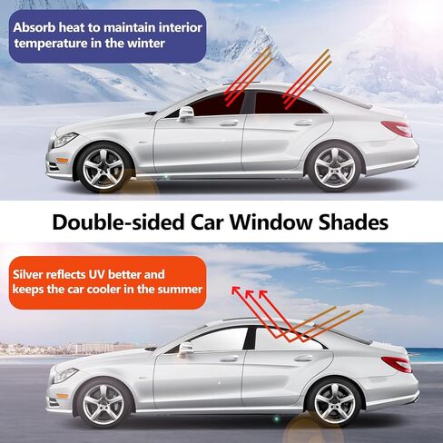 ZATOOTO Car Window Shades Sun Shade for Privacy 4Pack, Car Window Covers 100% Light Blocking for Sleeping & Stay Cool, Reflects Sunlight, Universal Fit in Saudi Arabia