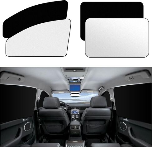 ZATOOTO Car Window Shades Sun Shade for Privacy 4Pack, Car Window Covers 100% Light Blocking for Sleeping & Stay Cool, Reflects Sunlight, Universal Fit in Saudi Arabia