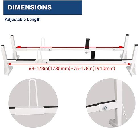 ECOTRIC Universal 750LBS Capacity 3 Bars Ladder Roof Racks 68"-75" Compatible with Ford E150 250 350 Chevy Chevrolet Express 1500 2500 3500 GMC Savana with Rain Gutters Kayak Canoe Lumber Pipe Cargo in Saudi Arabia