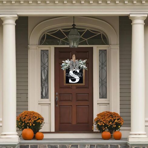 Ultra Large 14'' Last Name All Year Round Front Door Wreath with 26 Initial Letter Welcome Sign All Seasons Eucalyptus Garland and Bow Wreaths for Front Door Porch Farmhouse Decoration (S) in Saudi Arabia
