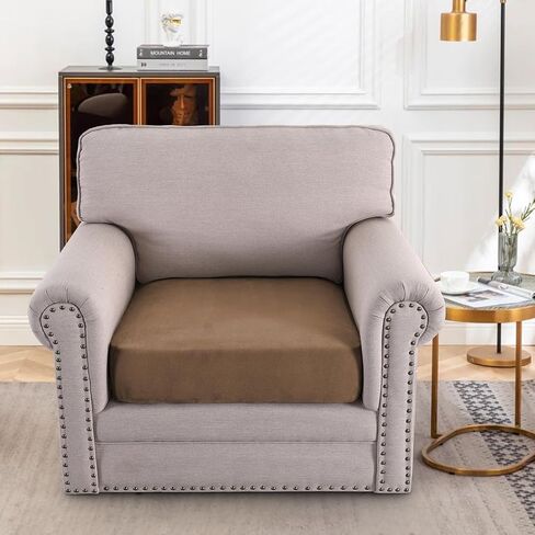 H.VERSAILTEX Suede Stretch Couch Cushion Covers, Sofa Cushion Covers Replacement, Sectional Couch Seat Cover, Protector Slipcovers for Pets Washable (3 Piece Sofa Covers for 3 Cushion, Grey) in Saudi Arabia