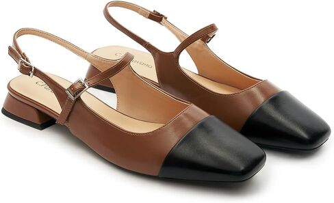 C. Paravano Women's Slingback Sandals, Mary Jane Style Flats with Adjustable Ankle Straps & Square Toe, Stylish Comfortable Casual Shoes in Saudi Arabia