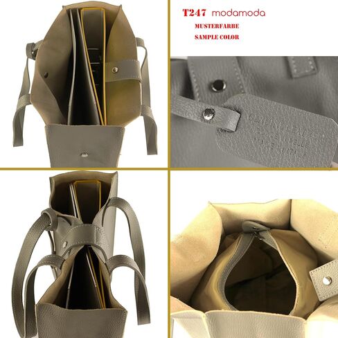 T247 - Ital. leather shopper with removable inner pocket in Saudi Arabia