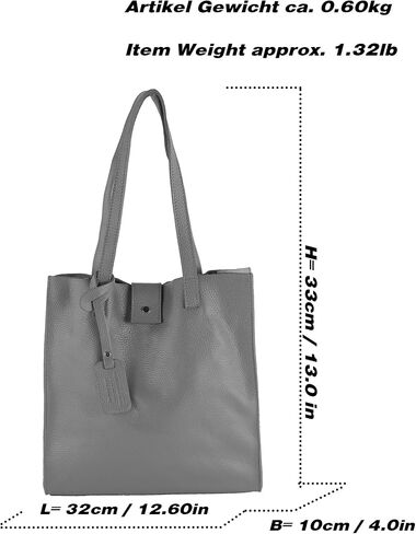 T247 - Ital. leather shopper with removable inner pocket in Saudi Arabia