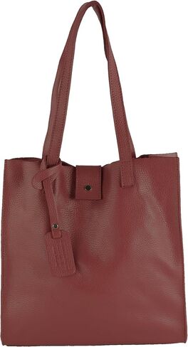 T247 - Ital. leather shopper with removable inner pocket in Saudi Arabia