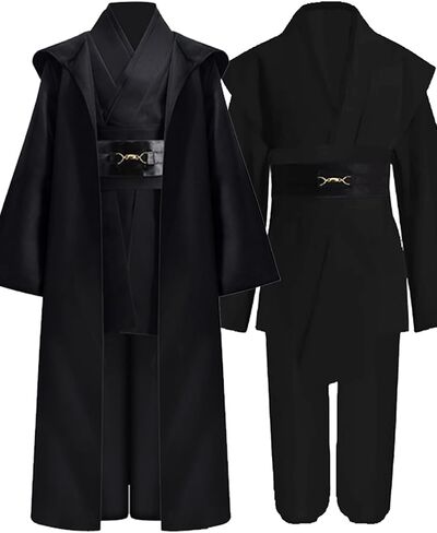 أطفال أزياء jedi رداء الأولاد Jedi Tunic Cloak Knight Costume Obi Wan Kenobi Halloween Outfit in Kuwait