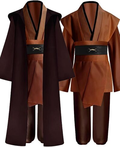 أطفال أزياء jedi رداء الأولاد Jedi Tunic Cloak Knight Costume Obi Wan Kenobi Halloween Outfit in Kuwait