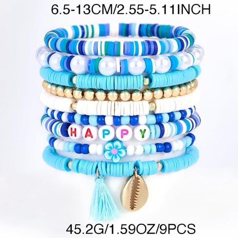 4th of July Beaded Bracelets for Women, Red White Blue Stretch Stackable Patriotic Friendship Bracelets, Independence Day Gifts in Saudi Arabia