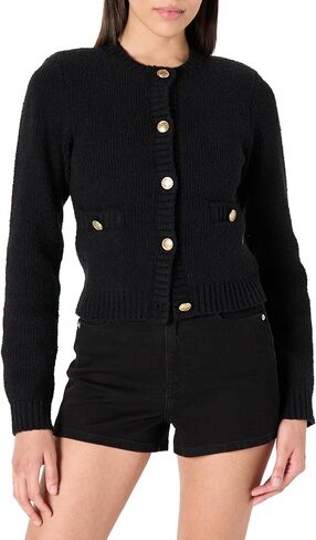 The Drop Women's Plus Size Janice Gold Button Fitted Sweater Cardigan in Kuwait