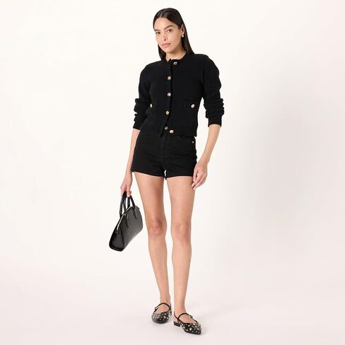 The Drop Women's Plus Size Janice Gold Button Fitted Sweater Cardigan in Kuwait