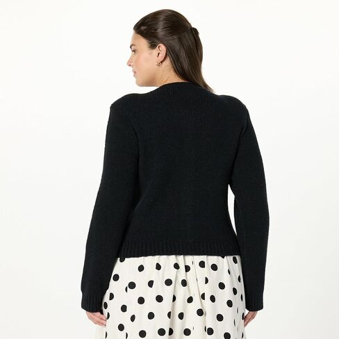 The Drop Women's Plus Size Janice Gold Button Fitted Sweater Cardigan in Kuwait