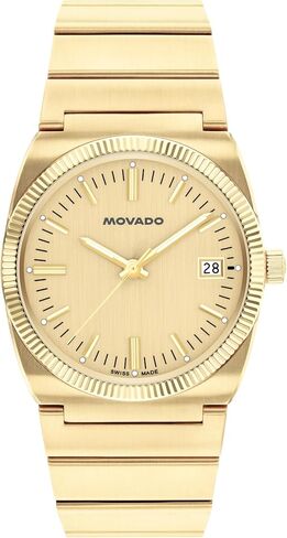 Movado Heritage Ondoplan Men's Luxury Quartz Watch - Swiss Movement, Stainless Steel Bracelet, Water Resistance 50 Meters (5ATM) - Classic Timepiece - Gift for Him - 36mm in Saudi Arabia