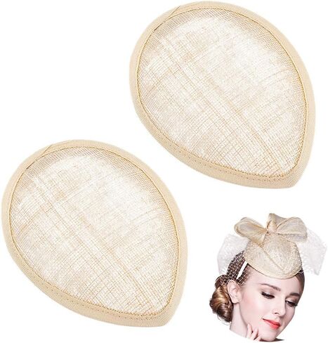 AHANDMAKER Teardrop Fascinator Hat Base, Linen Mesh Millinery Base Cocktail Hat Saucer Sinamay Base for DIY Wedding Party Hat in Saudi Arabia