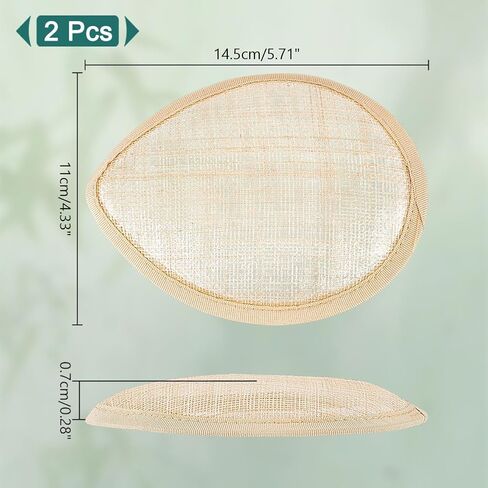 AHANDMAKER Teardrop Fascinator Hat Base, Linen Mesh Millinery Base Cocktail Hat Saucer Sinamay Base for DIY Wedding Party Hat in Saudi Arabia