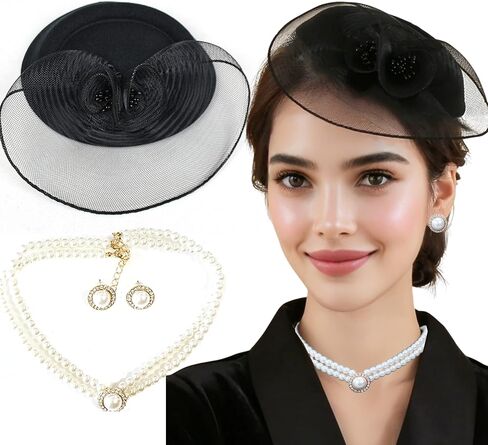 20s 50s Elegant Fascinator Hats Derby Hats Women Tea Party Bridal Wedding Halloween Church Cocktail in Saudi Arabia