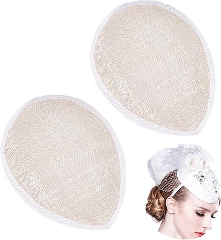 AHANDMAKER Teardrop Fascinator Hat Base, Linen Mesh Millinery Base Cocktail Hat Saucer Sinamay Base for DIY Wedding Party Hat in Saudi Arabia