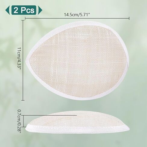 AHANDMAKER Teardrop Fascinator Hat Base, Linen Mesh Millinery Base Cocktail Hat Saucer Sinamay Base for DIY Wedding Party Hat in Saudi Arabia