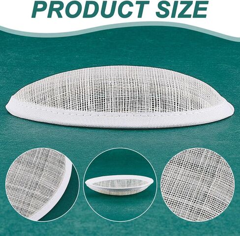 AHANDMAKER Teardrop Fascinator Hat Base, Linen Mesh Millinery Base Cocktail Hat Saucer Sinamay Base for DIY Wedding Party Hat in Saudi Arabia