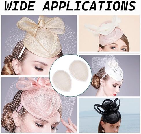 AHANDMAKER Teardrop Fascinator Hat Base, Linen Mesh Millinery Base Cocktail Hat Saucer Sinamay Base for DIY Wedding Party Hat in Saudi Arabia
