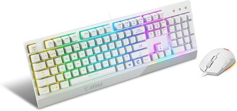 MSI Vigor GK30 Combo White, 6-Zone RGB GK30 Gaming Keyboard & GM11 Gaming Mouse, Water Repellent & Splash-Proof, 5000 DPI in Saudi Arabia