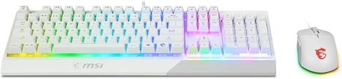 MSI Vigor GK30 Combo White, 6-Zone RGB GK30 Gaming Keyboard & GM11 Gaming Mouse, Water Repellent & Splash-Proof, 5000 DPI in Saudi Arabia