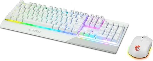 MSI Vigor GK30 Combo White, 6-Zone RGB GK30 Gaming Keyboard & GM11 Gaming Mouse, Water Repellent & Splash-Proof, 5000 DPI in Saudi Arabia